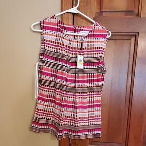 Calvin Klein pleat neck sleeveless top Medium